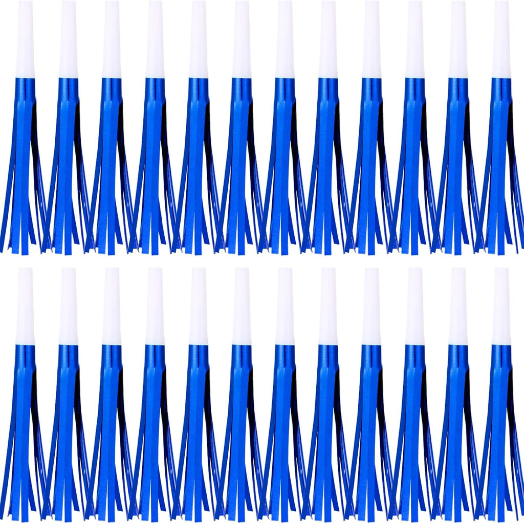 Metallic Fringed Noise Makers, for Noise Makers Party Favors, New Year Party, Baby Shower, Kids Birthday, 24 Pcs, Blue