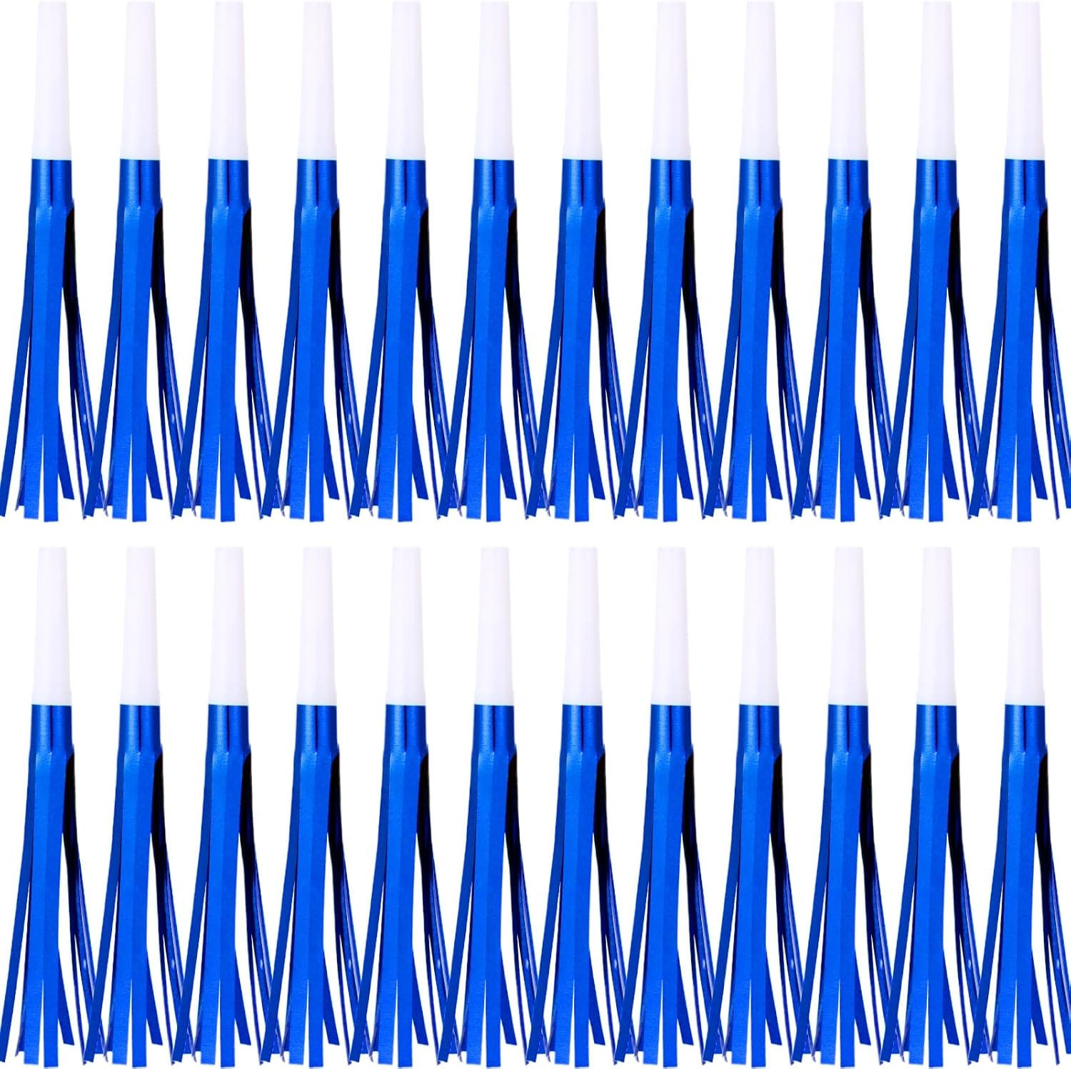 Metallic Fringed Noise Makers, for Noise Makers Party Favors, New Year Party, Baby Shower, Kids Birthday, 24 Pcs, Blue