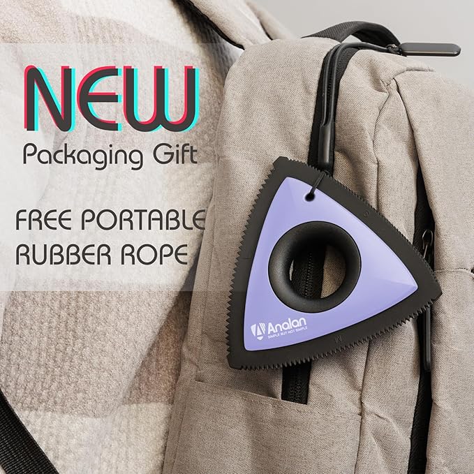 Analan Mini Pet Hair Remover for Car Detailing Supplies, Carpet Dog Hair Remover for Car Interior, Triangle Dog Hair Remover for Auto Detailing, Couch, Furniture, Lint, Carpet(Purple)-PawvioPets