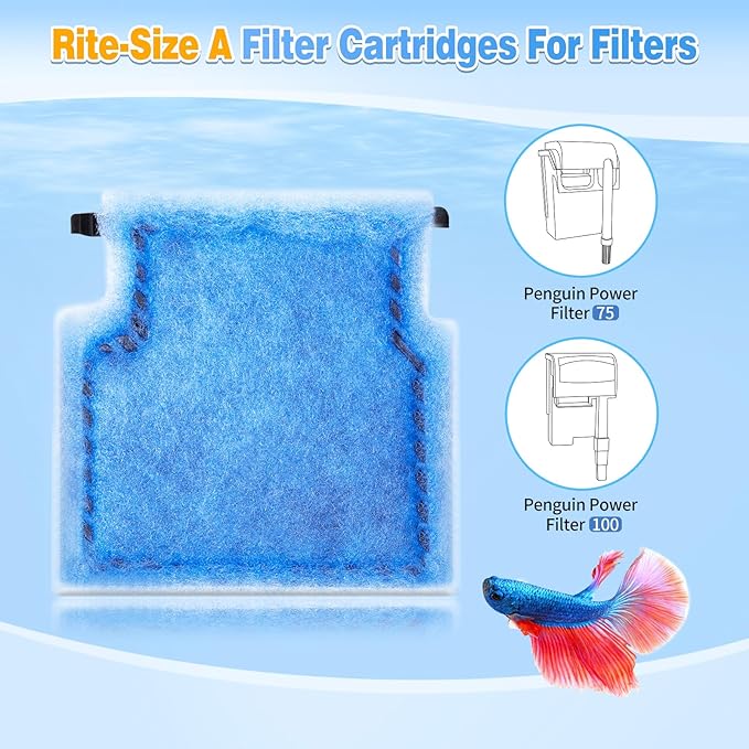 8/16/32 Pack Rite-Size A Filter Cartridges Compatible with MarineLand Penguin Power Filters 75 & 100 - Rite-Size A Replacement Filter Cartridges Compatible with MarineLand Penguin Power Filter-PawvioPets