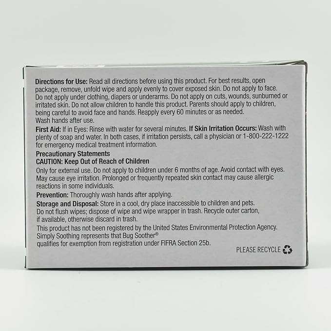 Bug Soother Wipes (15-ct) - Natural Mosquito Repellent & Deterrent - 100% DEET-Free Safe Single-Use Bug Wipes for Adults, Kids, & Pets - Made in USA-PawvioPets