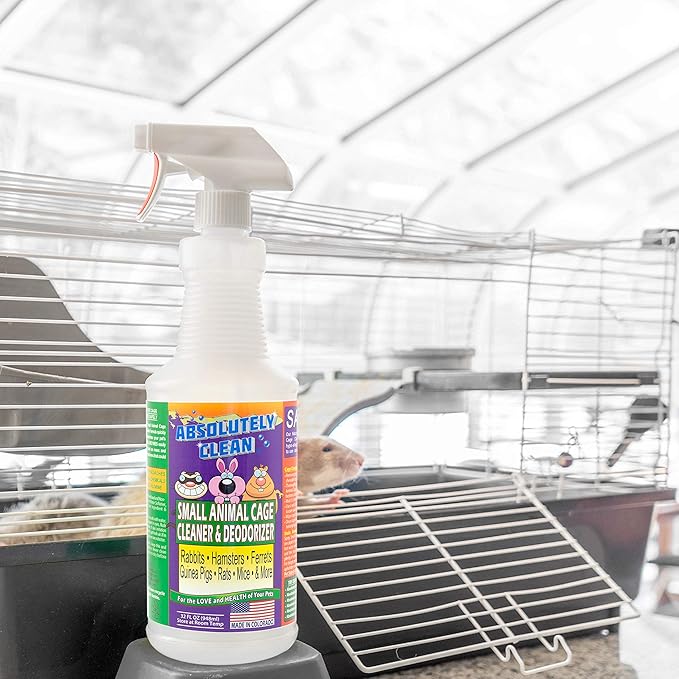 Amazing Small Animal Cage Cleaner, Just Spray/Wipe, Easily Removes Messes & Odors - Hamster Cages, Mice, Rat Cage, Guinea Pig Cage, Rabbit Cage, Ferret Cage, Dog Cage - USA Made-PawvioPets