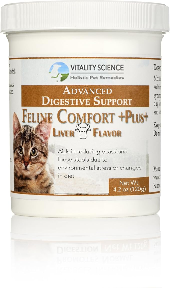 Feline Comfort Plus, Extra Drying Digestive Aid, GI Support Helps with Vomiting and Diarrhea, 100% Additive Free (Liver, Small)-PawvioPets