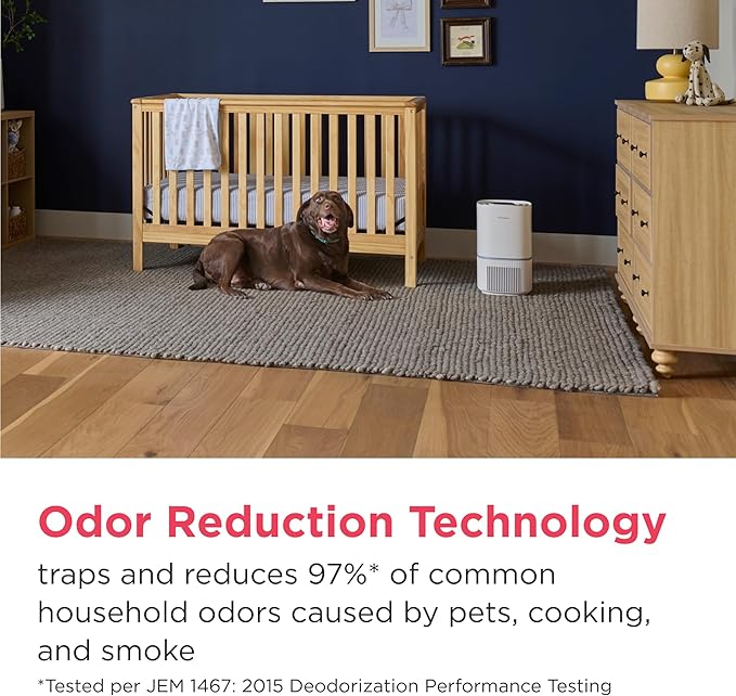 Frigidaire PureA300 HEPA Air Purifier for Small Bedrooms, Covers up to 850 Sq. Ft., 3-Stage Filtration, Energy Star Certification, Air Quality Monitoring, Smart Mode, Ultra Quiet, White-PawvioPets