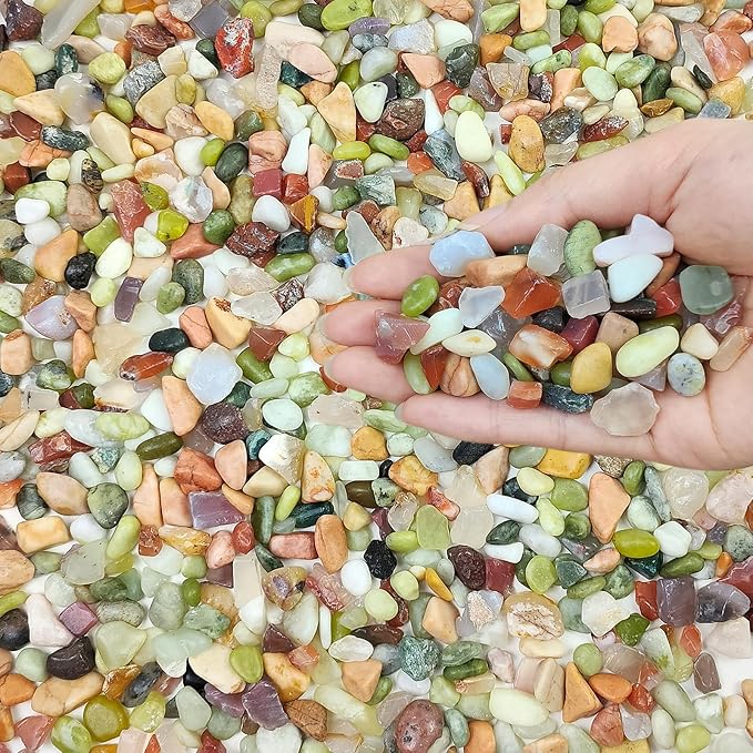 5lbs Small Succulent Rocks, 3/8 Inch Colorful Pebbles for Plants, Decorative Rocks for Plants Indoor, Vases, Planters and Outdoor Gardening Stones-PawvioPets