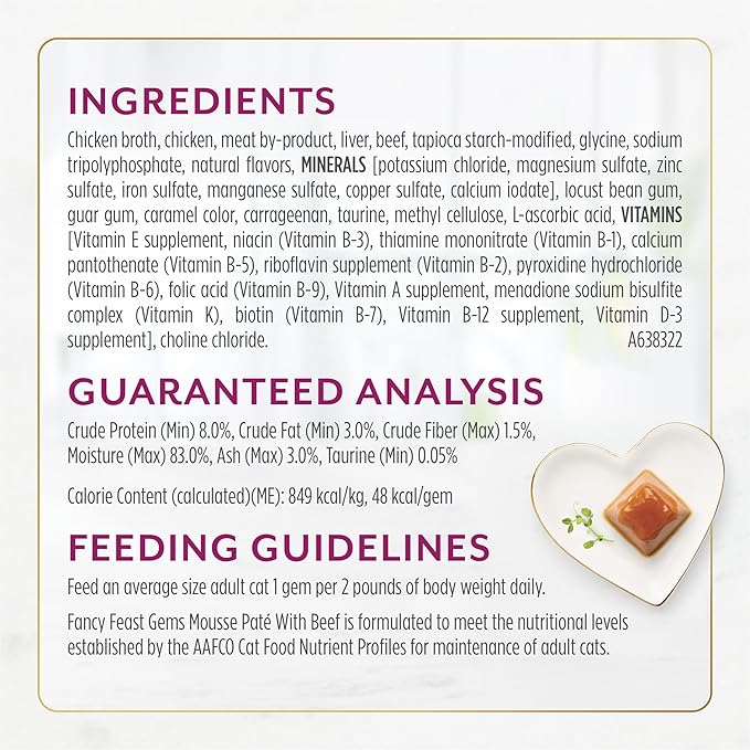 Fancy Feast Gems Pate Cat Food Mousse with Beef and a Halo of Savory Gravy Cat Food - (Pack of 8) 4 oz. Boxes-PawvioPets
