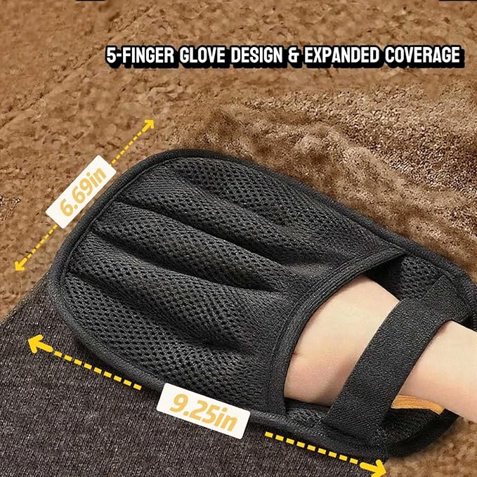 2Pcs Pet Hair Remover Gloves for Cats & Dogs, Electrostatic Pet Hair Removal Glove Brush, Upgraded Reusable Animal Fur Removal Tool, Pet Grooming Gloves for Clothing, Couch, Carpet, Car Seatd-PawvioPets