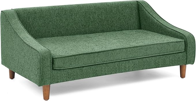 Dog Sofa Couch for Medium to Large Dogs, Durable Pet Sofa with Washable Fabric, Elevated Mini Dog Bed with Wooden Legs for Medium and Large Dogs, Dark Grey-PawvioPets