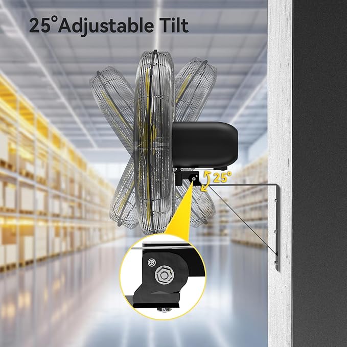 30 Inch Industrial Wall Mount Fan Oscillating with 2 Pack, 8900 CFM Commercial Metal Wall Fans with Poweful Motor, 3 Speed, Heavy Duty Construction Indoor for Warehouse, Workshops UL Listed-PawvioPets
