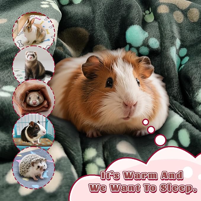 6 Pcs Washable Guinea Pig Blankets Absorbent Small Animal Fleece Bedding Waterproof Cage Liners Reusable Pet Pee Pad Sleep Mat Cover for Rabbit Rat Hamster Ferret Chinchilla Hedgehog (16"x24")-PawvioPets