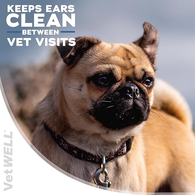 EarWELL by VetWELL Dog Ear Wipes - Otic Cleaning Wipes for Infections and Controlling Ear Odor in Pets - 100 Count-PawvioPets