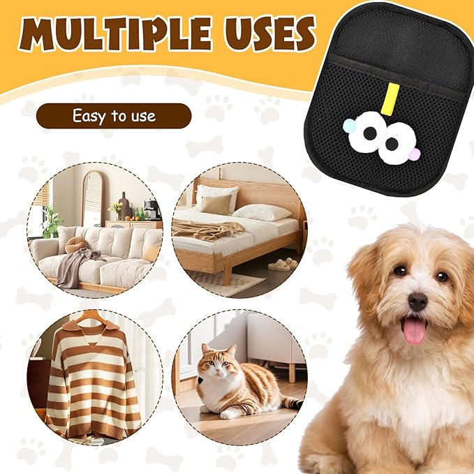 Electrostatic Pet Hair Remover, Pet Hair Remover Tool for Cats & Dogs, Cleaning Gloves for Carpet, Couch, Furniture, Car Seat, Double-Sided, Reusable, Washable (1 PCS)-PawvioPets