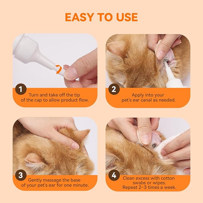 Ear Cleaner for Dog & Cats, Dog Ear Drop and Infection Treatment, Dog Ear Cleaning Solution- Cleaning,Soothing, and Deodorizing Itchy Ears - 8oz-PawvioPets