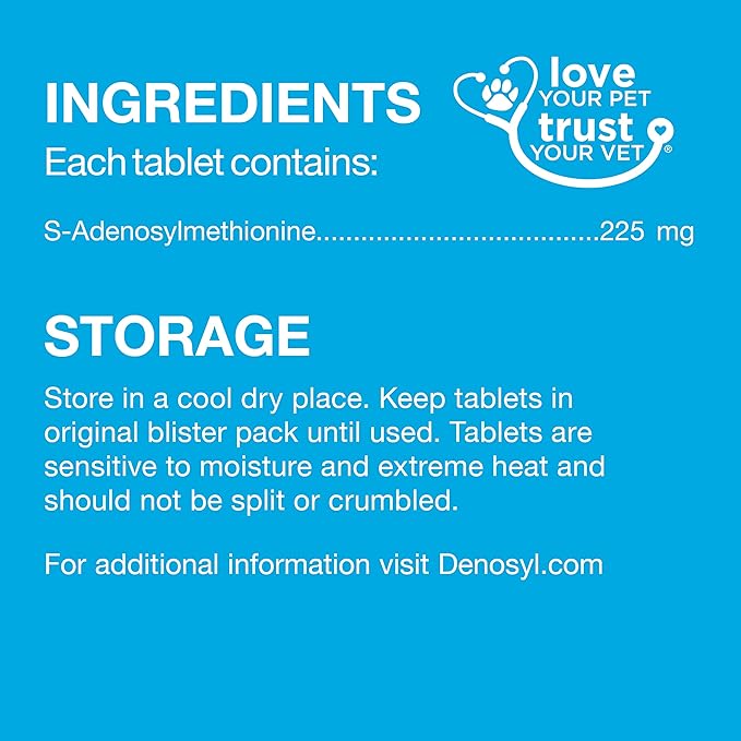 Nutramax Denosyl Liver and Brain Health Supplement for Medium Dogs - With S-Adenosylmethionine (SAMe), 30 Tablets-PawvioPets
