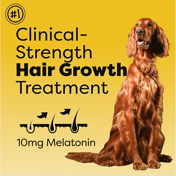 Doc Itchy Rejuvenating Hair-Grower Dog Pet Chews | 10mg Melatonin for Dogs | Hair Growth Booster | Senior Dog Energizer | Calming | Medical-Strength | Food Allergy Safe | Vegan | 90 Count-PawvioPets