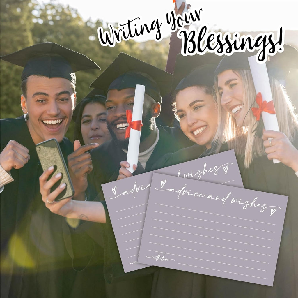 30 Advice & Wishes Cards - Pale Purple - Double Sided Fill-In Advice Cards For Bridal, Wedding, Graduate Party, Mr & Mrs, Retirement, Baby Shower, Party Favor & Supplies - B05