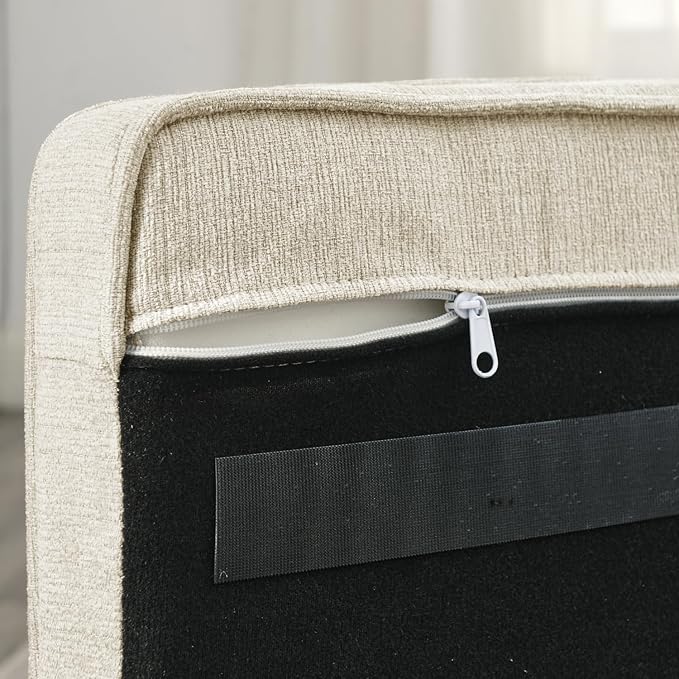 Dog Sofa Couch for Medium to Large Dogs, 31" Memory Foam Dog Couch with Washable Fabric, Removable Cushion, Sofa Bed for Medium and Large Dogs, Beige-PawvioPets