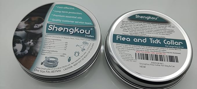 Flea and Tick Collar for Dogs and Cats - Safe and Natural Prevention and Control of Pests on Puppies and Kittens - Waterproof - Free Comb - 2-Pack (13.8 in & 27.5 in)-PawvioPets