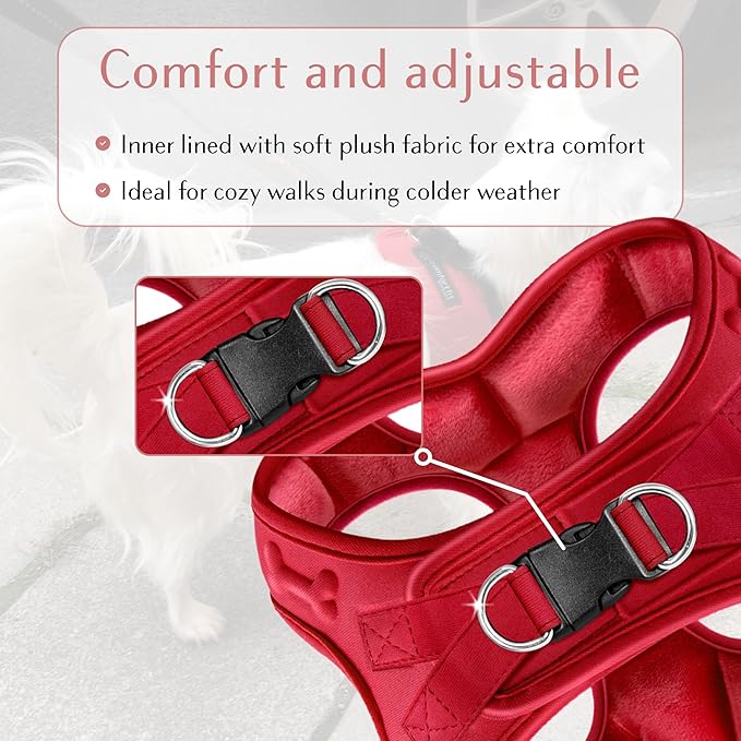 Comfort fit Step-in Dog & Puppy Harness - Comfortable All Weather Dog Vest Harness: Adjustable, Soft Padded, Easy to Put-on for Small, Medium-Sized Dogs.-PawvioPets