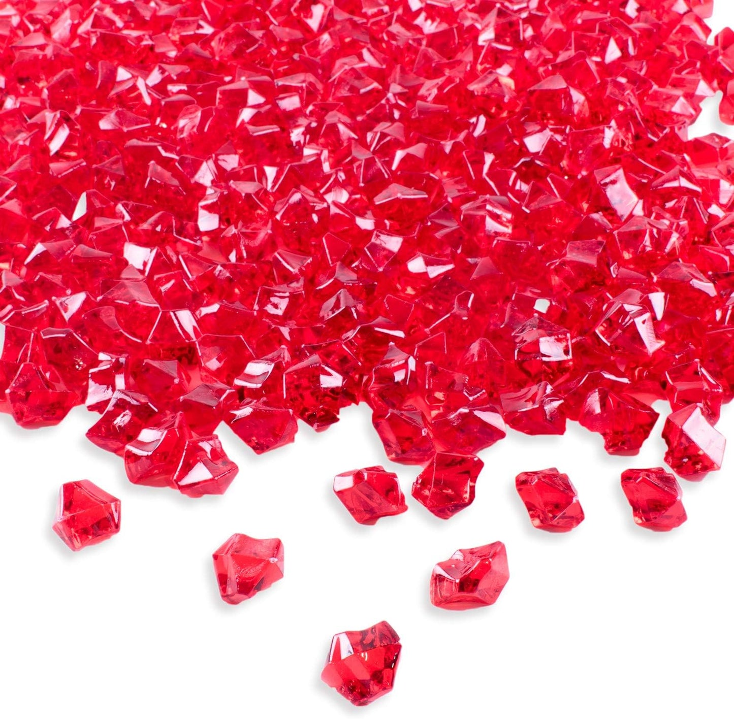 Acrylic Color Ice Rock Crystals Treasure Gems for Table Scatters, Vase Fillers, Event, Wedding, Arts & Crafts, Birthday Decoration Favor (190 Pieces) by Super Z Outlet (Red)