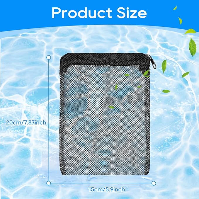 20PCS Aquarium Filter Media Bags for Aquarium with Zipper, Fine Mesh Bag Reusable Strong Polyester for Activated Carbon, Bio Filter Balls, Ceramic Rings, Filter Stones 7.8" x 5.9"-PawvioPets