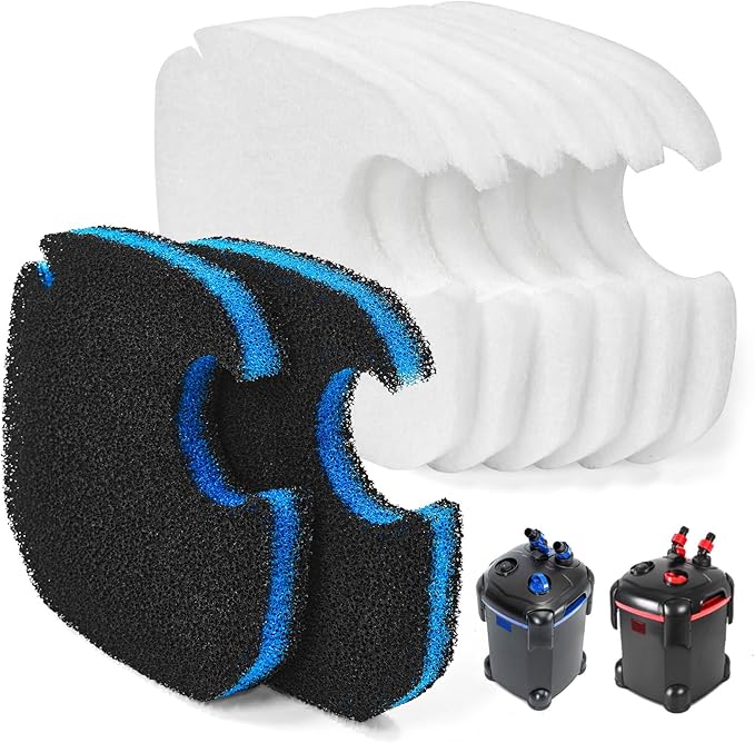 Canister Filter Pads Compatible with AMOSIJOY 172/225/265GPH Canister Filter Media Replacement for Pondforse 172/225/265GPH Aquarium Canister Filter for Aquariums Fish Tanks Turtle Tank 8 Pack-PawvioPets