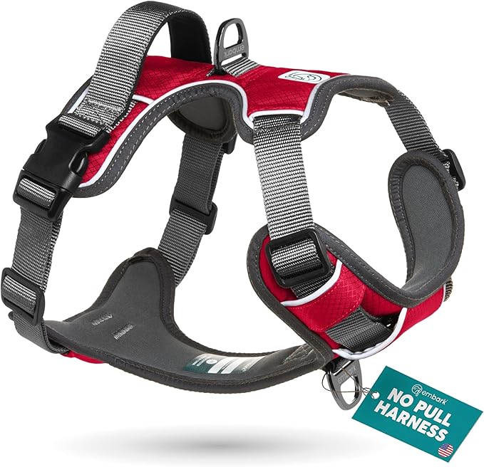 Embark Adventure Dog Harness, Reflective Trim No Pull Dog Harnesses for Small Sized Dogs - Military Grade Nylon, Front Clip with Gel Lined Handle.-PawvioPets