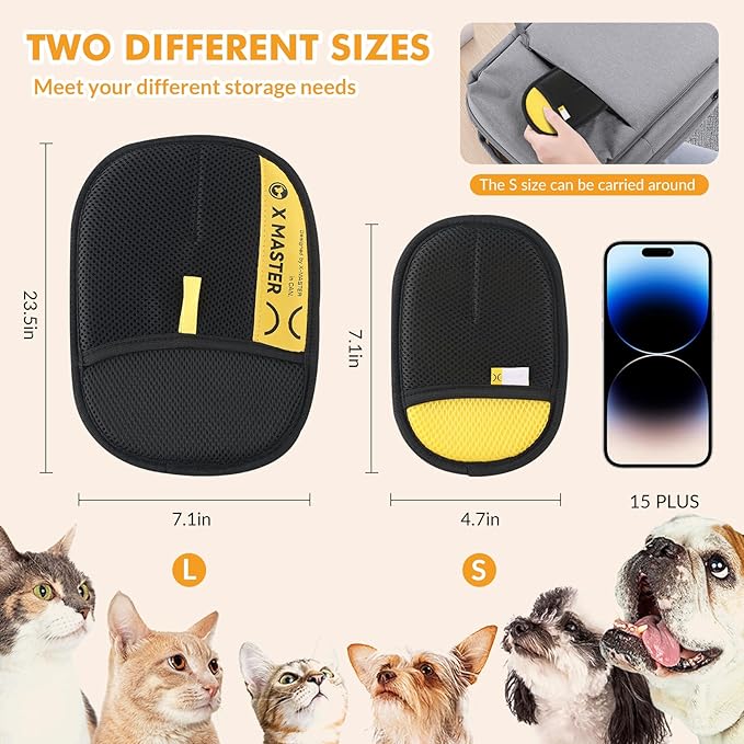 3Pcs Pet Hair Removal Glove for Cats & Dogs, Efficient Grooming Gloves for Pet Hair, Cat Grooming Gloves for Hair Removal, Magic Pet Grooming Glove for Couch, Furniture, Carpet, Curtain (2L1S)-PawvioPets