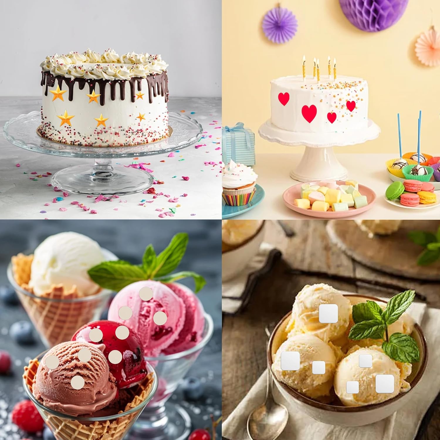 pson 3Pcs Plunger Cookie Cutter Set, Mini Plastic Biscuit Molds for Cake Decorating, Baking, Fondant, and DIY Crafts(Square)