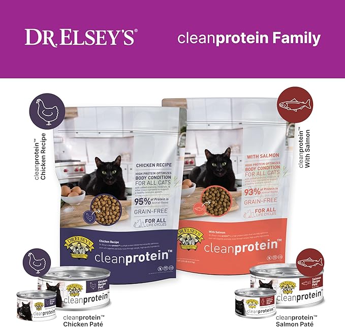 Dr. Elsey's cleanprotein Original Rabbit & Turkey Recipe Wet Cat Food, (Pack of 24), 2.75oz Cans-PawvioPets