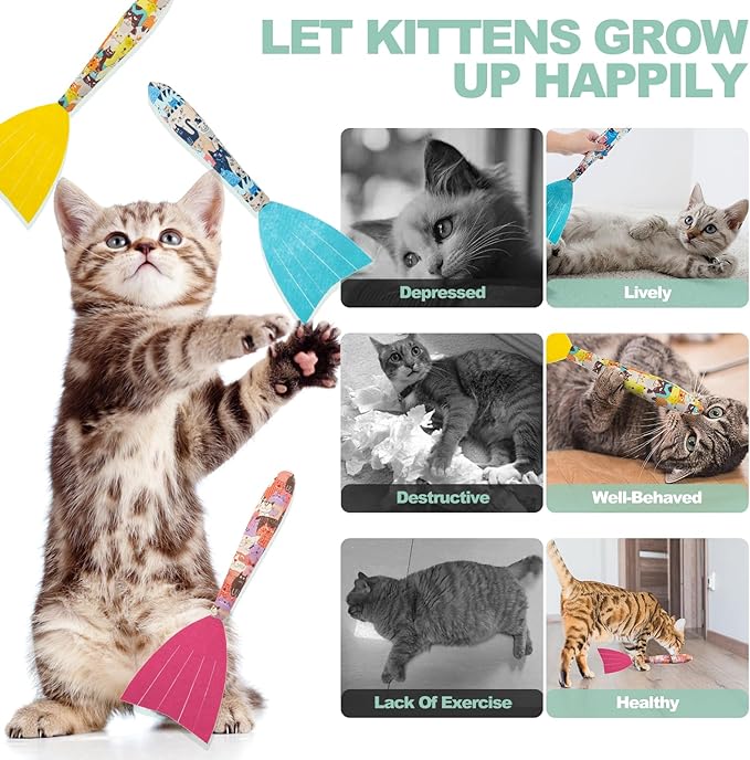 BINGPET 6 Pcs Catnip Toys for Cats,Interactive Cat Toy for Bored Indoor Kitten Adult Cats,Cat Fish Toy Filled with Natural Catnip,Cute Crinkle Cat Toy Kitten Toys Cat Chew Kicker Toy for All Breeds-PawvioPets