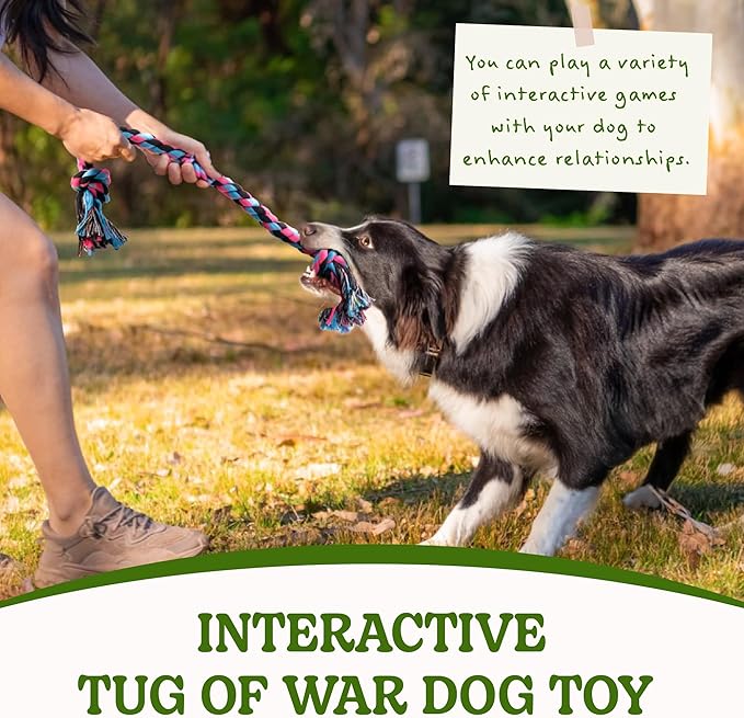 Dog Rope Toy for Large Dogs, Heavy Duty Chew Toys for Aggressive Chewers, Indestructible Durable Cotton Tug of War Rope Toys for Medium to Large Breed Teeth Cleaning-PawvioPets