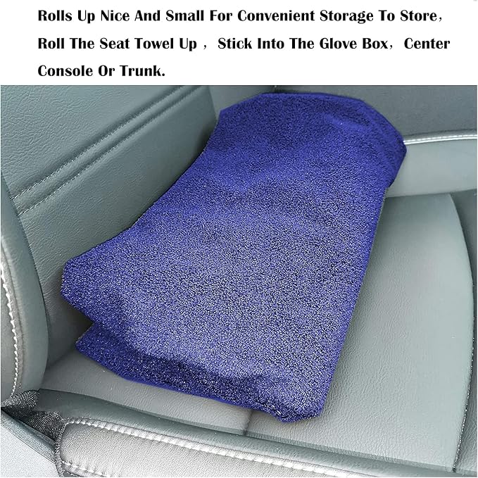 Car Seat Cover Protector Front Seats,for Gym Workout,Running,Swimming,Beach and Hiking,Waterproof Sweat Towel Bucket Seat Covers for Cars SUV Trucks (Blue, 1Pcs)-PawvioPets