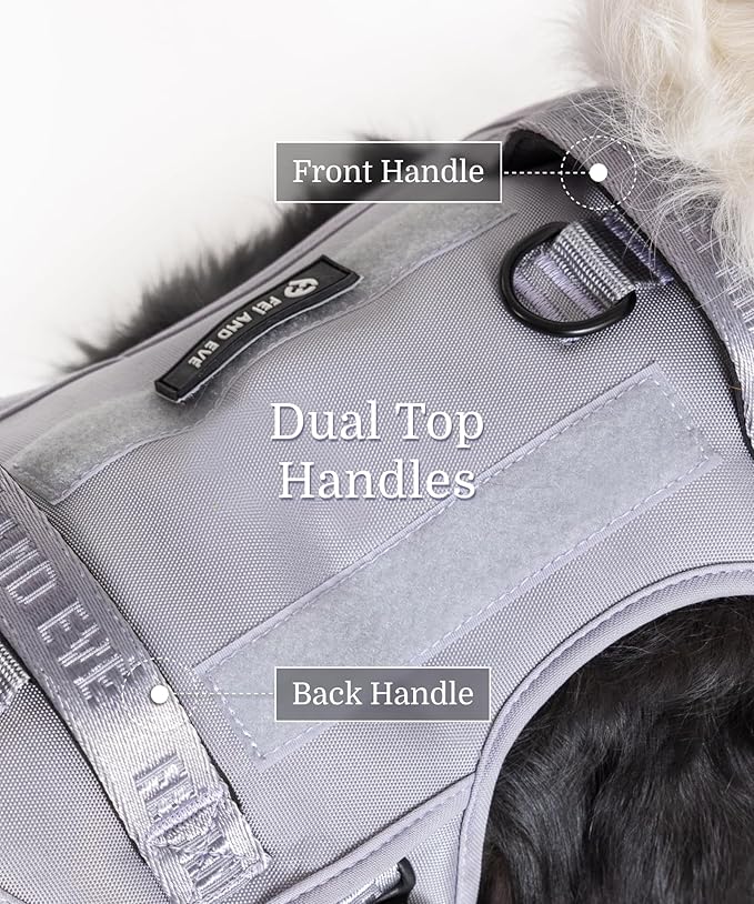 2025 New Edition, Fei & Eve MagEase Dog Harness - 3-Second Magnetic Buckles | 3-Point No-Pull Control | Heavy-Duty 900D Nylon | Dual Safety Handles | Breathable Mesh | Adjustable Fit | Medium, Gray-PawvioPets