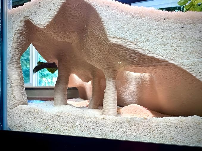 Aquarium & Terrarium Corner Cave – Faux Mangrove Root Hideout for Fish, Shrimp, Geckos, Snakes – Natural-Look Reptile Tank Decor in Textured Root Style (Desert Tan (Sand), 7.5''x7.5''x4'')-PawvioPets