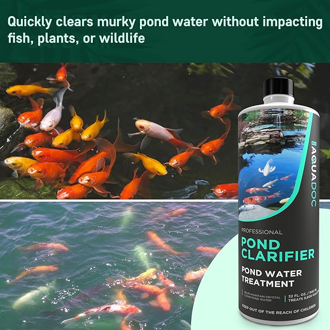AquaDoc Pond Water Clarifier 32oz – Enzyme-Based Treatment for Koi and Fish Ponds – Helps Clear Cloudy Water and Reduce Sludge-PawvioPets