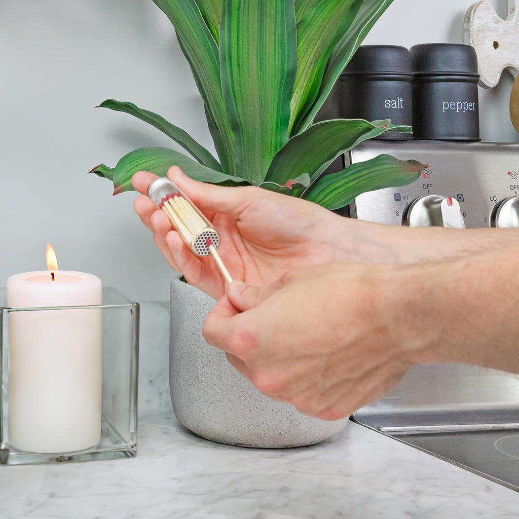 Darware Party Favor Matches Jars (24-Pack): Empty Glass Vials with Strike Stickers for Wedding Favors and DIY Gifts