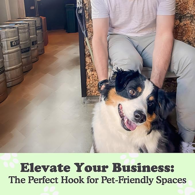 Canine Hitch- Secure Dog Leash Parking Mounted Indoor – Outdoor Wall Hook - Tie Out Stainless Steel Practical Lead Management for Home & Business, Standard Size-PawvioPets