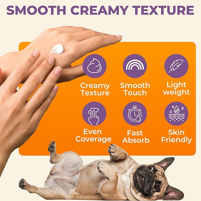 Dog Skin Soother - Dry Itchy Skin Relief & Hot Spots Soothing Cream for Dogs&Cats - Healing Ointment with Colloidal Oatmeal&Manuka Honey - Canine Conditioner Moisturizer with Applicator- 100g-PawvioPets