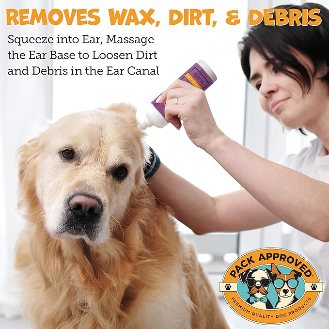 Cat & Dog Ear Cleaning Solution - Helps Remove Wax, Debris, and Dirt - Non-Stinging, Non-Burning Daily Use Formula - Cat & Dog Ear Wash for Itchy Ears - Sweet Pea & Vanilla Scent (8oz)-PawvioPets