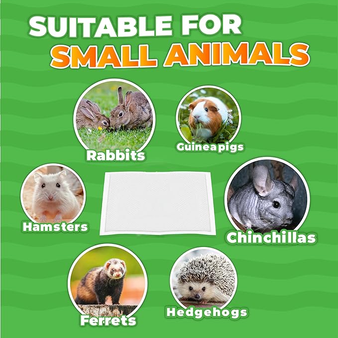 14"" X 18"" Disposable Guinea Pig Cage Liners 50 PCS, Rabbit, Hedgehog, Hamster, Chinchilla, Cat, Reptile and Other Small Animals-PawvioPets