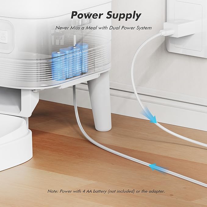 Automatic Cat Feeder - Nityers 4L Timed Cat Dry Food Dispenser, Programmable Portion Size,1-6 Meals Per Day, Dual Power Supply, Detachable Washable, Auto Pet Feeder for Cats and Small Dogs-PawvioPets