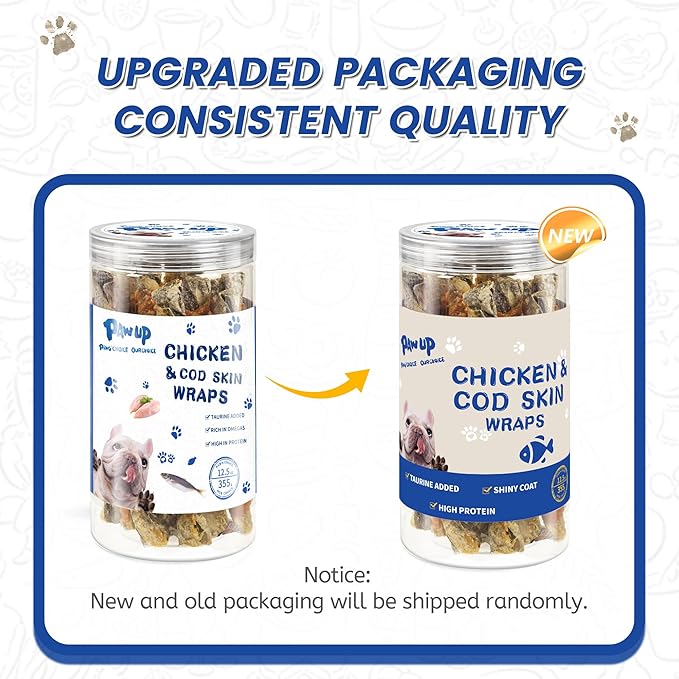 Dog Treat Chicken Wrapped Cod Skins, Fish Chews Rolls for Medium Dogs, Healthy, Rawhide-Free, 12.5 oz-PawvioPets