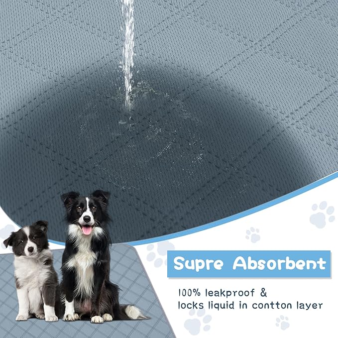 3 Packs Washable Guinea Pig Cage Liners, Waterproof Guinea Pig Pee Pads Reusable Absorbent Bedding Anti Slip Mats for Small Animals Bunny Rabbit Hamster (47 x 24in)-PawvioPets