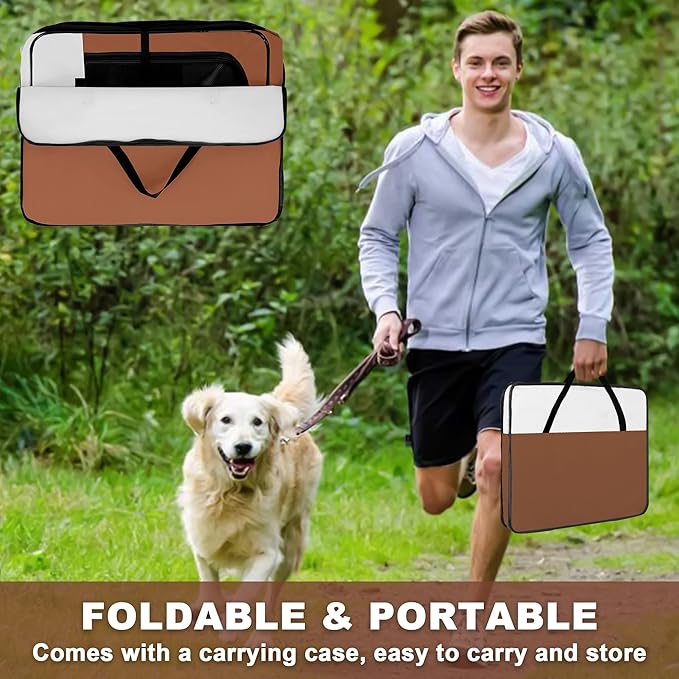 Dog Playpen, Portable Pet Play Pen for Cat, Puppies, Rabbits, Chickens, Foldable Large-Capacity Pet Tent for Indoor/Outdoor Travel Camping Brown-PawvioPets