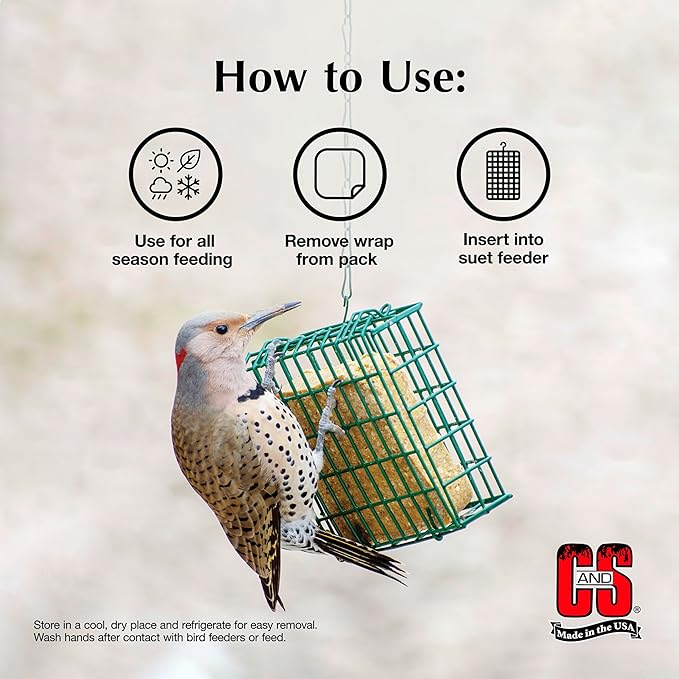 C&S Hot Pepper Delight No Melt Suet Dough 11.75 Ounces, 8 Pack-PawvioPets