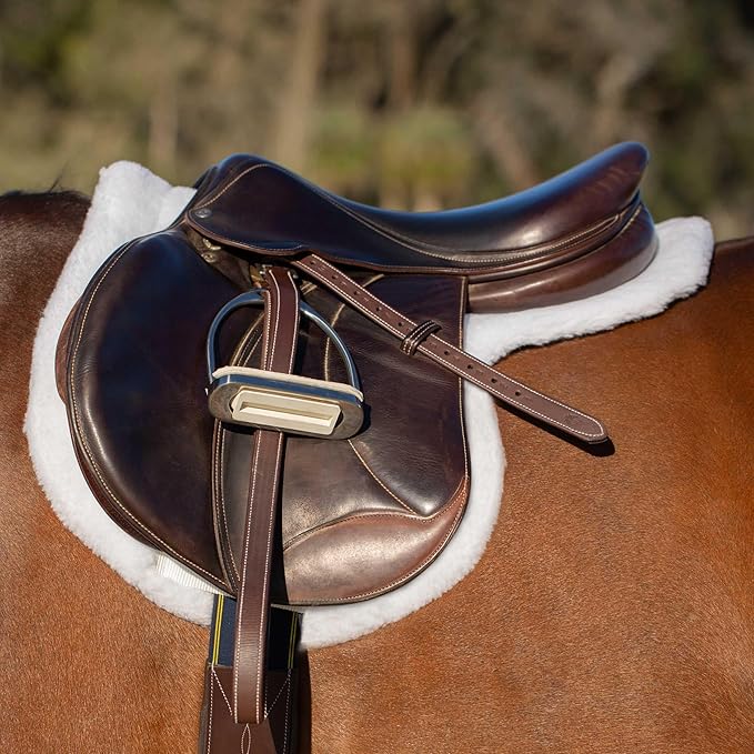 Equinavia Eidsvoll Close Contact English Saddle Pad | Horse Saddle Pad with Shock Absorbing Fleece Top | Hook & Loop Billet Straps, Secure Fit | Breathable for All Riding Styles-PawvioPets