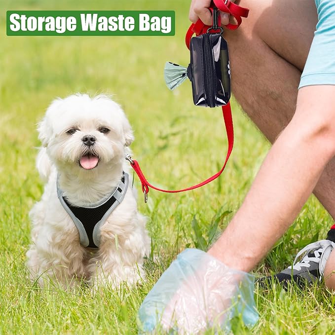Dog Waste Bag Dispenser Poop Bag Dispenser for Leash Accessory dog Poop Bag Holders Fits Dog Leash Include Hand Free Holder, Clear, No-PUXB-PawvioPets