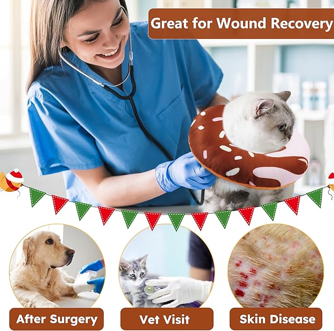 Cat Cone Collar Soft, Cat Recovery Collar for Wound Healing Cute Cat Adjustable Cat Cones to Stop Licking Comfortable Lightweight Neck Elizabethan Collars for Cats Purple-PawvioPets