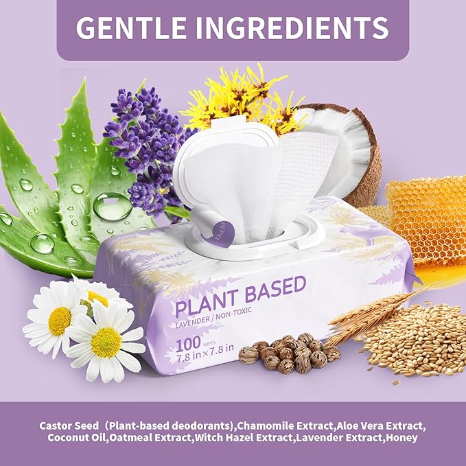 400 PCS Dog Wipes for Paws and Butt Hypoallergenic Pets Cleansing & Deodorizing Anal Gland Hygienic Puppy Wipes for Dogs Face and Body Wipes Cleaning Fur Doggie Wipes Doggy Wipes (Lavender)-PawvioPets